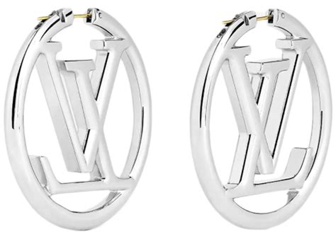 louis vuitton hoop earrings silver